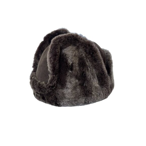 Shearling Sheepskin Leather Trapper Hat Aviator | Winter Hat | Ushanka - Picture 5 of 7